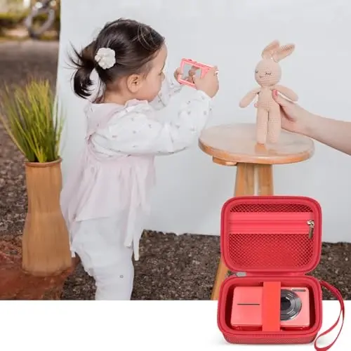 Case Compatible with VAHOIALD FHD 1080P Digital Camera/for CAMKORY Digital Point and Shoot/for Kodak PIXPRO FZ45-BK 16MP Vlogging/for IWEUKJLO/for Nsoela, Holder for SD Card More (Red) - 7