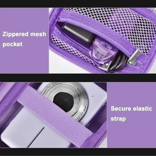 Case Compatible with VAHOIALD FHD 1080P Digital Camera/for CAMKORY Digital Point and Shoot/for KODAK PIXPRO FZ45-BK 16MP Vlogging/for IWEUKJLO/for Nsoela, Holder for SD Card More (Purple) - 6