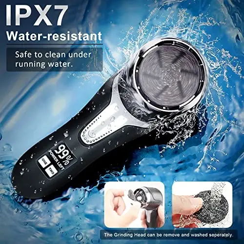 Electric Callus Remover for Feet with Vacuum, Professional Pedicure Tools Kit, Rechargeable Waterproof Foot File for Foot Care Deadskin Remover with 3Heads&2Speed,LCD Display - 5