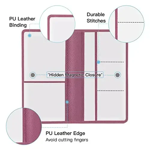 Valardoh Premium Car Registration and Insurance Card Holder, Car Document Holder for Cards, Driver License & other Essential Documents (Purple) - 2