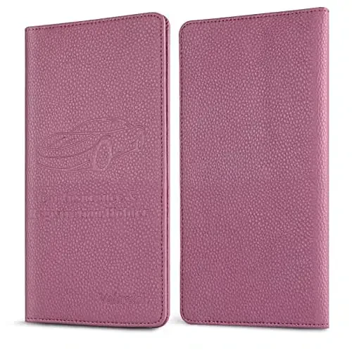 Valardoh Premium Car Registration and Insurance Card Holder, Car Document Holder for Cards, Driver License & other Essential Documents (Purple) - 5