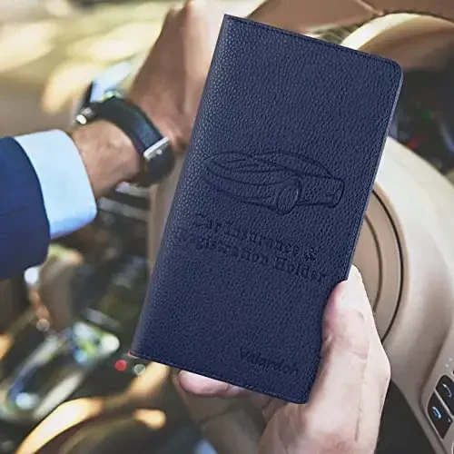 Valardoh Premium Avtomobil Ro'yxatga olish va Sug'urta Karta Egalari, Kartalar uchun Avtomobil Hujjat Egalari, Haydovchilik Guvohnomasi va boshqa Muhim Hujjatlar (To'q ko'k) - 6