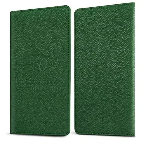 Valardoh Premium Car Registration and Insurance Card Holder, Car Document Holder for Cards, Driver License & other Essential Documents (Dark Green) - 5