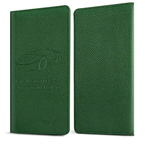 Valardoh Premium Car Registration and Insurance Card Holder, Car Document Holder for Cards, Driver License & other Essential Documents (Dark Green) - 5