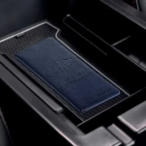 Valardoh Premium Car Registration and Insurance Card Holder, Car Document Holder for Cards, Driver License & other Essential Documents (Deep Blue) - 7