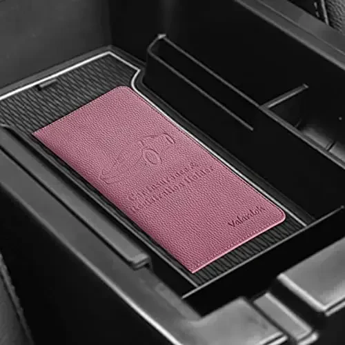Valardoh Premium Car Registration and Insurance Card Holder, Car Document Holder for Cards, Driver License & other Essential Documents (Purple) - 7