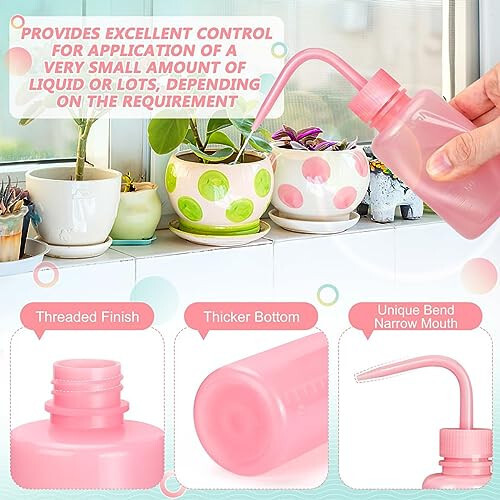 Valchoose 150ML Pembe Yıkama Şişeleri Sıkma 5oz Mini Profesyonel, Kirpik Uzatma Su Şişesi, Taşıması Kolay Kirpik Su Şişesi Sıkacağı (1 Paket) - 6