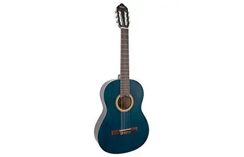 Valencia 6 String Classical Guitar, Right, Transparent Blue (VC204TBU) - 1