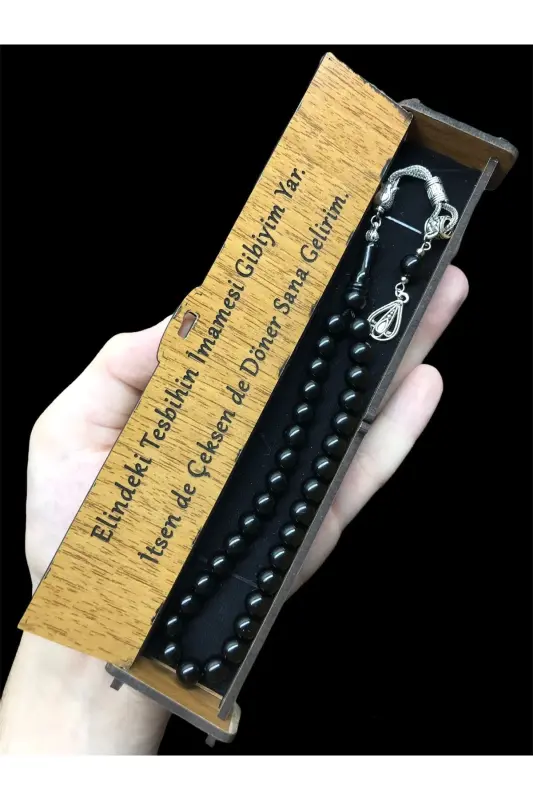 Valentine's Day Special, Gift for Lover, Rosary for Father, Oltu Rosary with Wooden Box, Gift Rosary-box4 - KANUNİ TESBİH