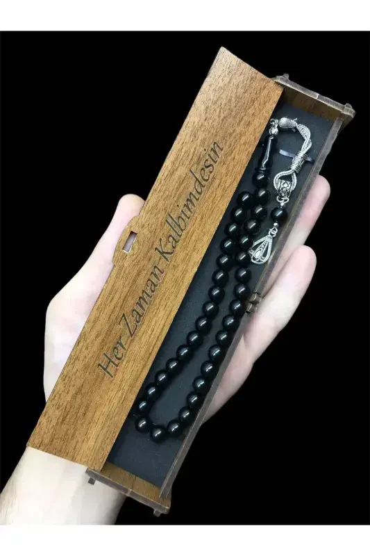Valentine's Day Special, Gift for Lover, Rosary for Father, Wooden Boxed Oltu Rosary, Gift Rosary-box1 - KANUNİ TESBİH