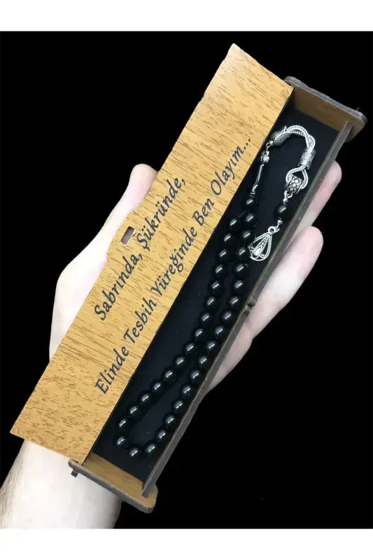 Valentine's Day Special, Gift for Lover, Rosary for Father, Wooden Boxed Oltu Rosary, Gift Rosary-box18 - KANUNİ TESBİH