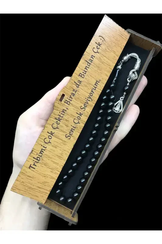 Valentine's Day Special, Gift for Lover, Rosary for Father, Wooden Boxed Oltu Rosary, Gift Rosary-box25 - 1