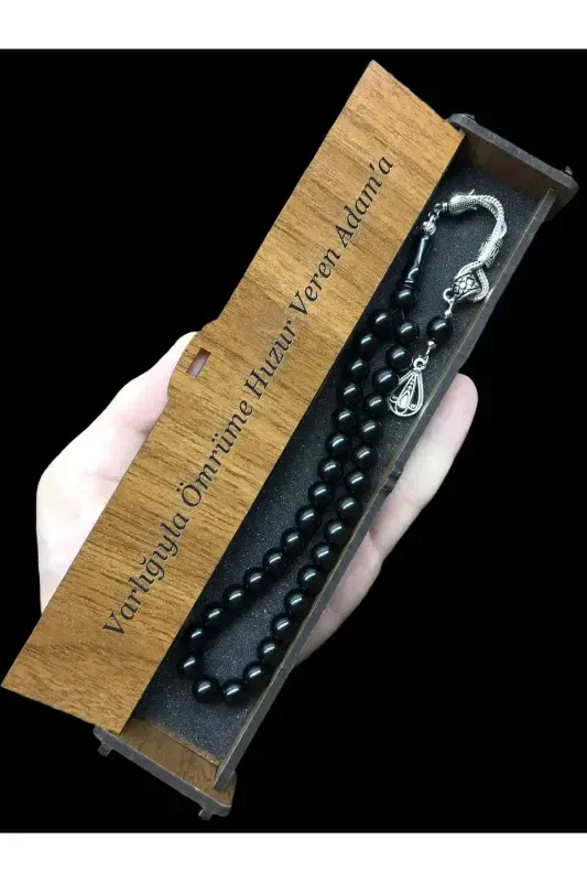 Valentine's Day Special, Gift for Lover, Rosary for Father, Wooden Boxed Oltu Rosary, Gift Rosary-box26 - 1