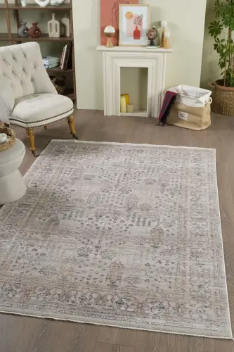 Valeria %100 Polyester Vintage Modern Dokuma Salon Oturma Odası Halısı 