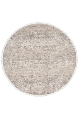 Valeria %100 Polyester Vintage Modern Dokuma Salon Oturma Odası Halısı-Bej - VENUCCI HOME & LIVING (1)