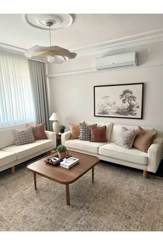 Valeria %100 Polyester Vintage Zamonaviy To'quv Salon Yotoqxonasi Gilami - 2