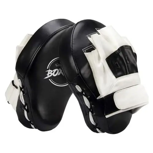 Valleycomfy Boxing Curved Focus Punching Mitts- Leatherette Training Hand Pads - 1
