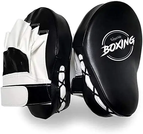 Valleycomfy Boxing Curved Focus Punching Mitts- Leatherette Training Hand Pads - 6