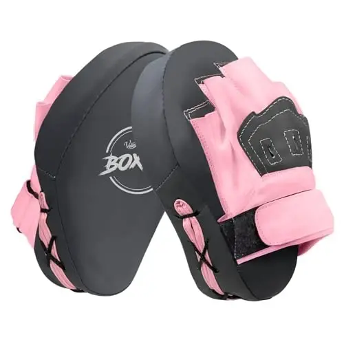 Valleycomfy Boxing Curved Focus Punching Mitts- Leatherette Training Hand Pads 