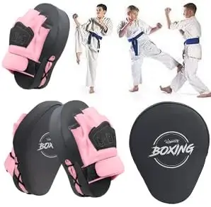 Valleycomfy Boxing Curved Focus Punching Mitts- Leatherette Training Hand Pads - 5