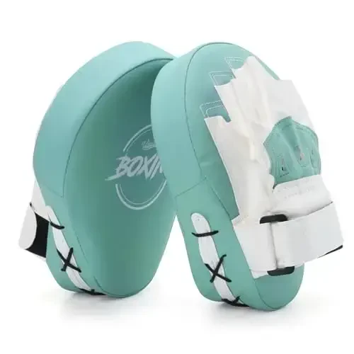 Valleycomfy Boxing Curved Focus Punching Mitts- Leatherette Training Hand Pads 