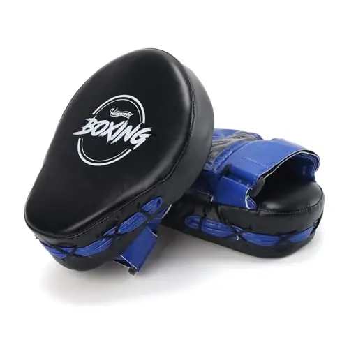 Valleycomfy Boxing Curved Focus Punching Mitts- Leatherette Training Hand Pads - 3