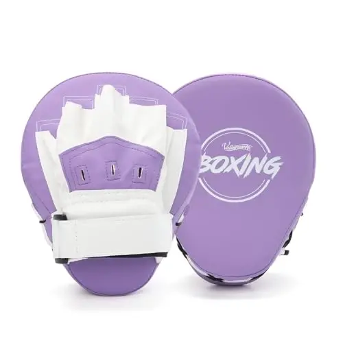Valleycomfy Boxing Curved Focus Punching Mitts- Leatherette Training Hand Pads - 3