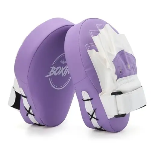 Valleycomfy Boxing Curved Focus Punching Mitts- Leatherette Training Hand Pads - 1