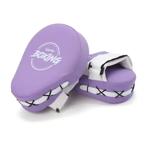 Valleycomfy Boxing Curved Focus Punching Mitts- Leatherette Training Hand Pads - 2