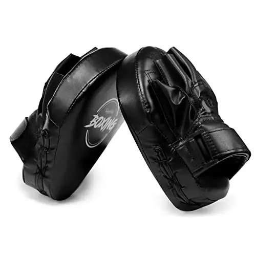 Valleycomfy Boxing Curved Focus Punching Mitts- Leatherette Training Hand Pads - 2