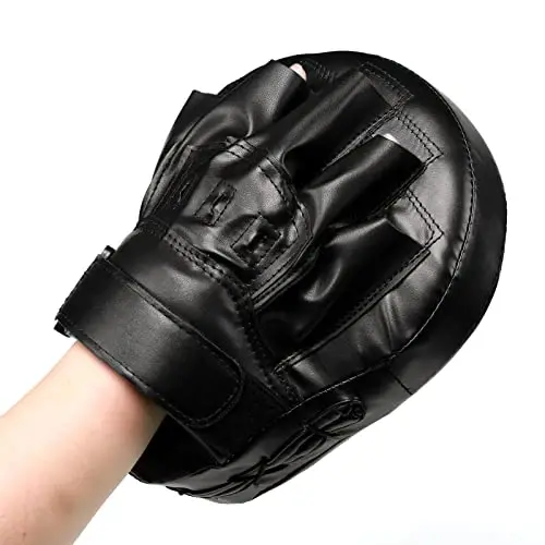 Valleycomfy Boxing Curved Focus Punching Mitts- Leatherette Training Hand Pads - 5
