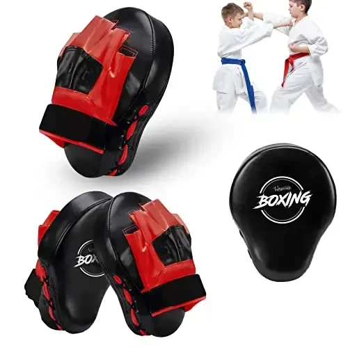 Valleycomfy Boxing Curved Focus Punching Mitts- Leatherette Training Hand Pads - 5