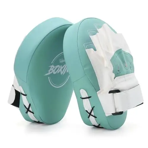 Valleycomfy Boxing Curved Focus Punching Mitts- Leatherette Training Hand Pads 