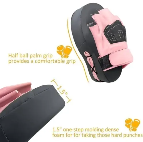 Valleycomfy Boxing Curved Focus Punching Mitts- Leatherette Training Hand Pads - 3