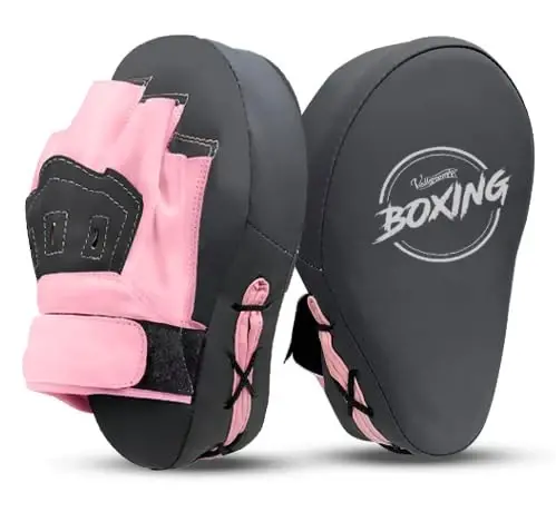 Valleycomfy Boxing Curved Focus Punching Mitts- Leatherette Training Hand Pads - 6