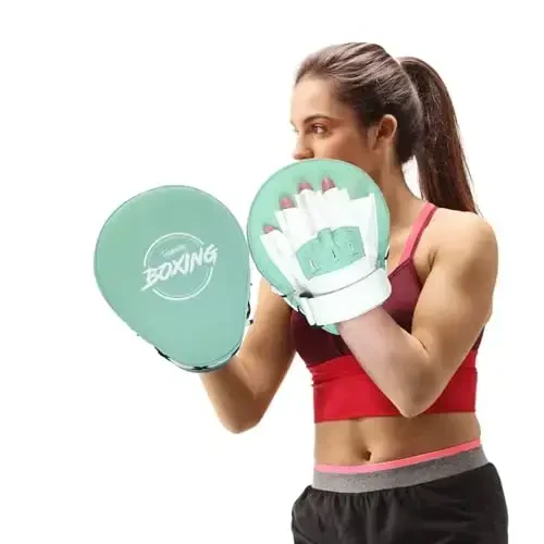 Valleycomfy Boxing Egri Fokus Zarba Berish Qo'lqoplari - Sun'iy Charmdan Tayyorlangan Mashq Qo'l Yostiqchalari - 6