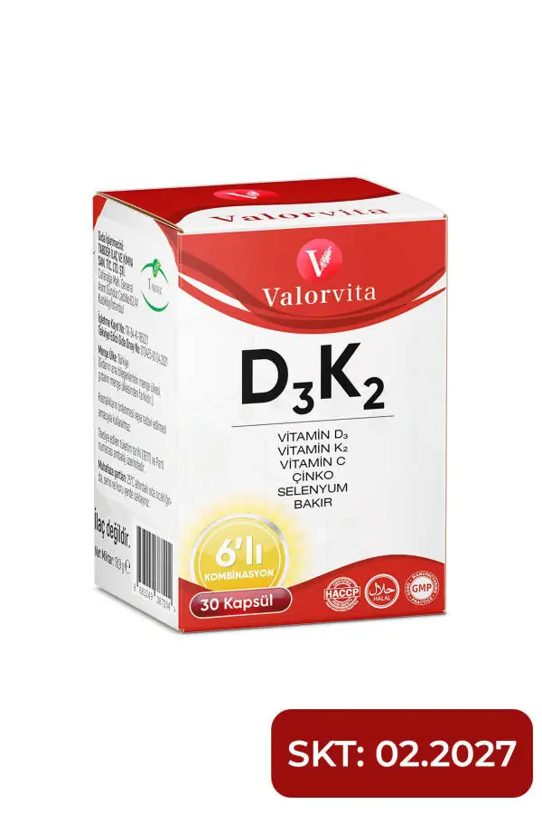 Valorvita D3k2, C vitamini, rux, mis, selen o'z ichiga olgan vitamin - 1