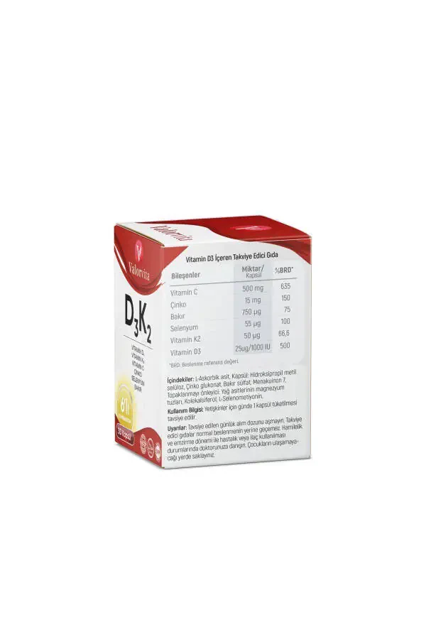 Valorvita D3k2, Vitamin C, Zinc, Copper, Selenium - 2