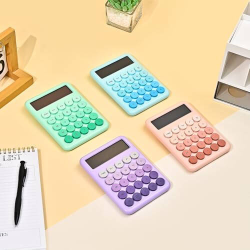 Valtiner Calculators Masaüstü Hesap Makinesi, Büyük Tuşlara Sahip 12 Basamaklı Temel Hesap Makinesi, Hassas Gradientli Masaüstü Hesap Makinesi, Büyük LCD Ekran, Ofis Aksesuarları (Mor) - 7