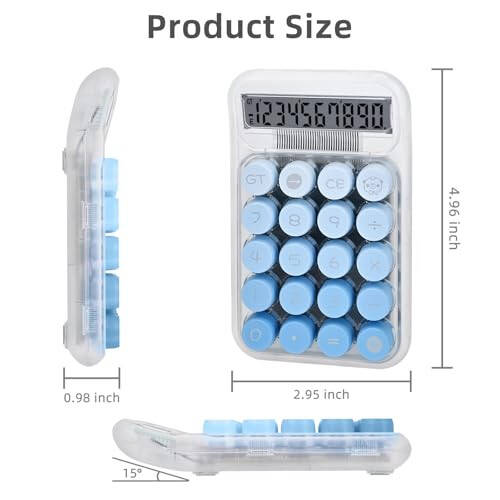 Valtiner Cute Desktop Calculator, aniq LCD displeyli sodda ofis kalkulyatori, biznes uchun 10 raqamli kalkulyator (ko‘k) - 2