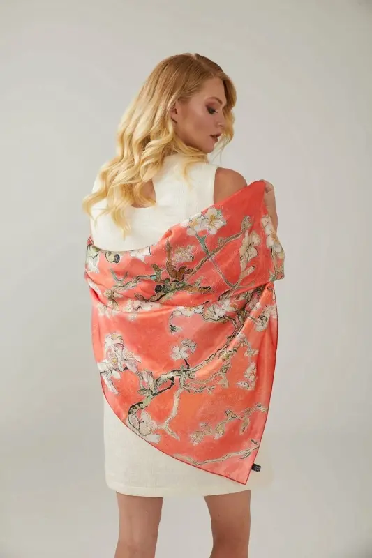 Van Gogh Almond Blossoms silk scarf from the New Spring Summer Collection. - 2