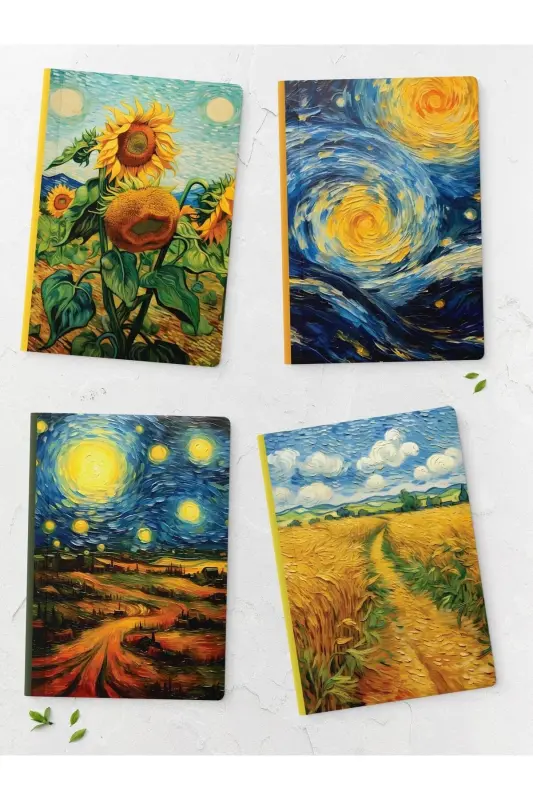 Van Gogh Daftar to‘plami - San'at mavzusi - 4 dona - 14cm*20cm - 64 sahifa - Chizg‘isiz - Van Gogh - 1