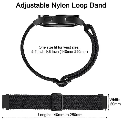 Vancle Amazfit GTR 4 / GTR 3 Pro uchun Braided Solo Loop Band, 22mm Amazfit Bip 5 Bands ayollar erkaklar uchun tez ajratiladigan almashtiriladigan bilaguzuk - 6