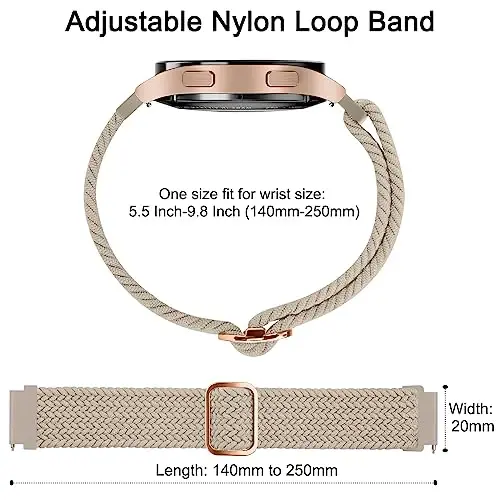 Vancle Amazfit GTR 4 / GTR 3 Pro uchun o'ralgan yakkalik halqali tasma, 22 mm tez chiqariladigan Amazfit Bip 5 tasmalarini almashtirish bilaguzuklari ayollar erkaklar uchun - 4