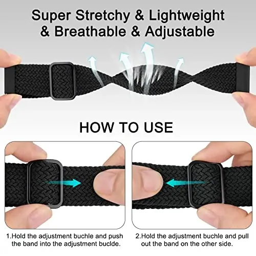 Vancle Braided Solo Loop Band for Amazfit GTR 4 / GTR 3 Pro, 22mm Quick Release Replacement Wristband for Amazfit Bip 5 Bands Women Men - 5