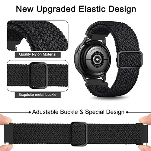 Vancle Braided Solo Loop Band for Amazfit GTR 4 / GTR 3 Pro, 22mm Quick Release Replacement Wristband for Amazfit Bip 5 Bands Women Men - VANCLE (1)