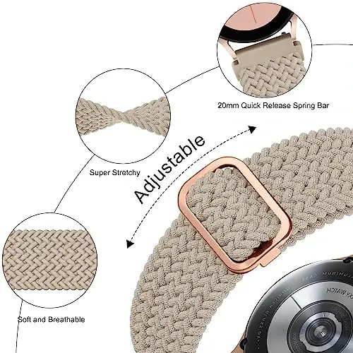 Vancle Braided Solo Loop Band for Amazfit GTR 4 / GTR 3 Pro, 22mm Quick Release Replacement Wristband for Amazfit Bip 5 Bands Women Men - 2