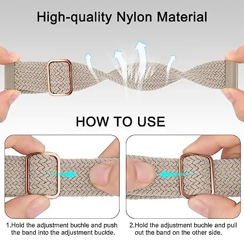 Vancle Braided Solo Loop Band for Amazfit GTR 4 / GTR 3 Pro, 22mm Quick Release Replacement Wristband for Amazfit Bip 5 Bands Women Men - 3