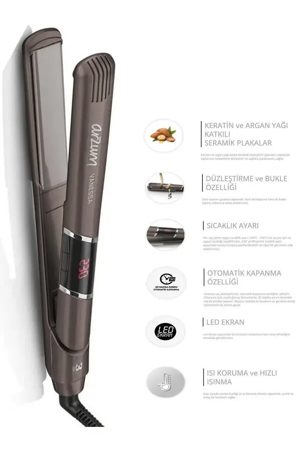 Vanessa Hair Straightener AR5021 Vizon - 1