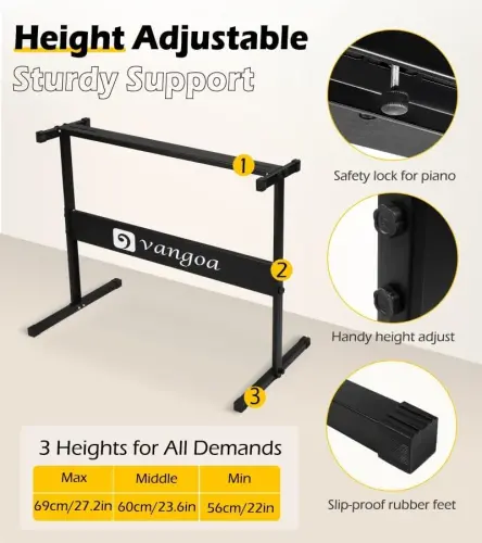 Vangoa Keyboard Piano 61 Key, Full Size Electric Piano Keyboard Light UP Keys with 3 Teaching Modes, Learning Music Keyboard Piano with Stand Headphones for Beginners, VGK6101 White - 5